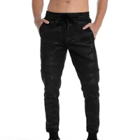 elastic waist zipper decor mens pants side pockets camouflage print adjustable drawstring men sweatpants streetwear