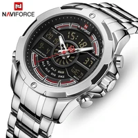 men watch naviforce top brand fashion luxury dual display sports quartz watches mens waterproof wristwatch relogio masculino