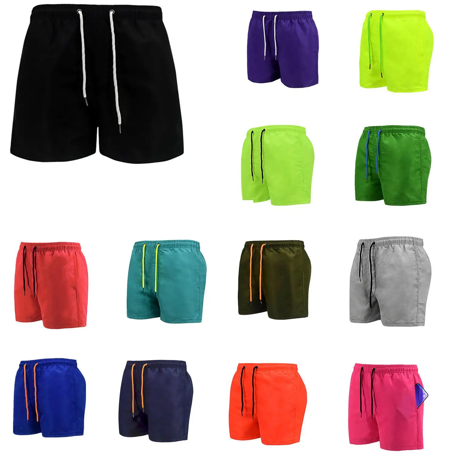 

Summer men's jogging sports beach pants loose and quick-drying 3 points shorts Men S-4XL
