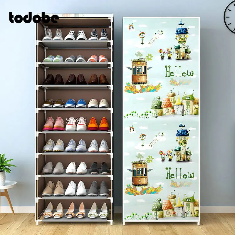 simple multilayer shoe rack nonwoven storage closet home dorm entryway space saving shoe stand holder shoe cabinet with zipper free global shipping