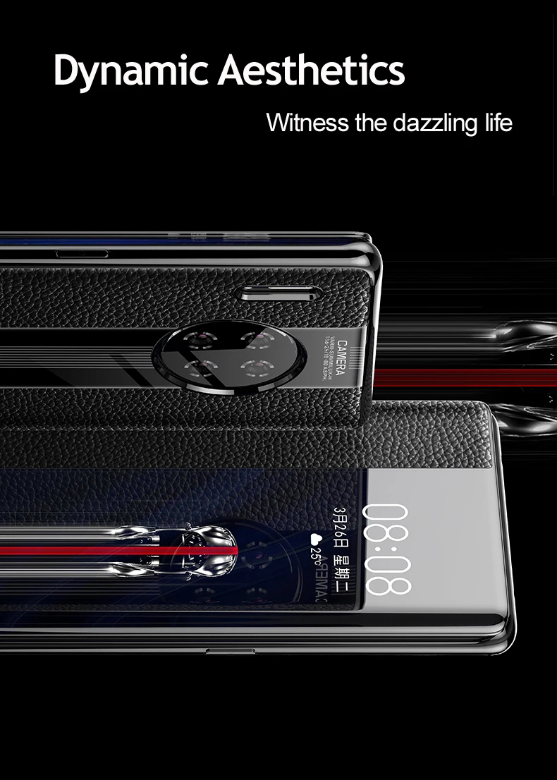 Mate 30 Роскошный чехол из натуральной кожи для huawei mate 30 pro Чехол кожаный умный флип-чехол для huawei mate 30 Pro Защитная крышка