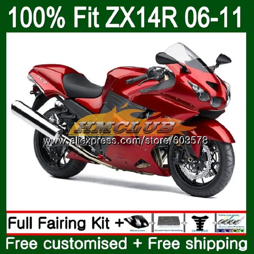 

Инъекции для KAWASAKI ZZR1400 ZX 14R 2006 2007 2008 2009 2010 2011 113CL. 33 жемчуг красный ZX-14R ZX14R 06 07 08 09 10 11 обтекатель