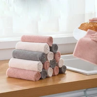 3 pcs microfiber kitchen cleaning towel strong absorbent decontamination kitchen cloth household anti grease soft dish towel
