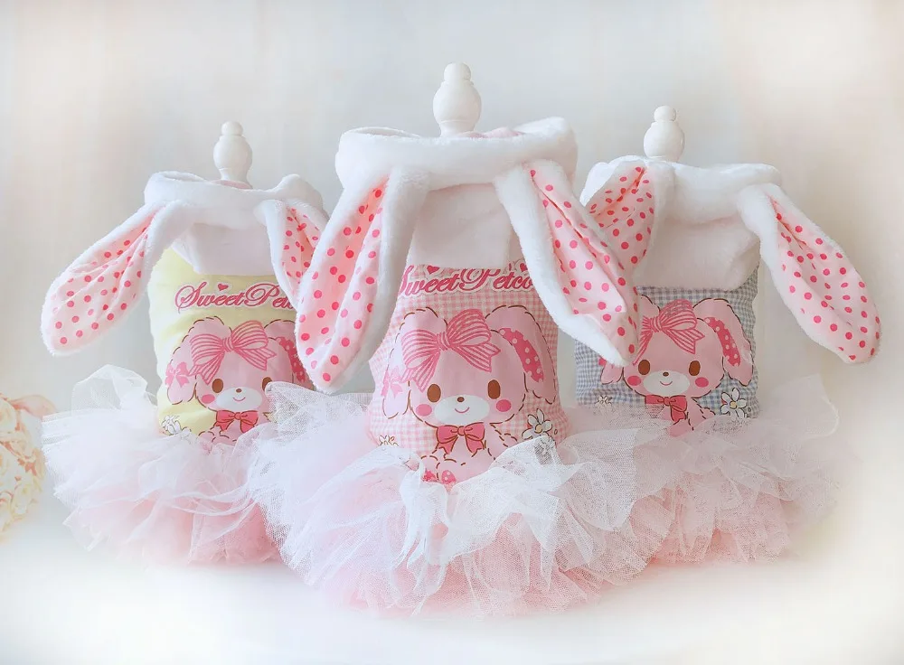 Милая юбка с принтом кролика для осени и зимы теплая одежда домашних животных