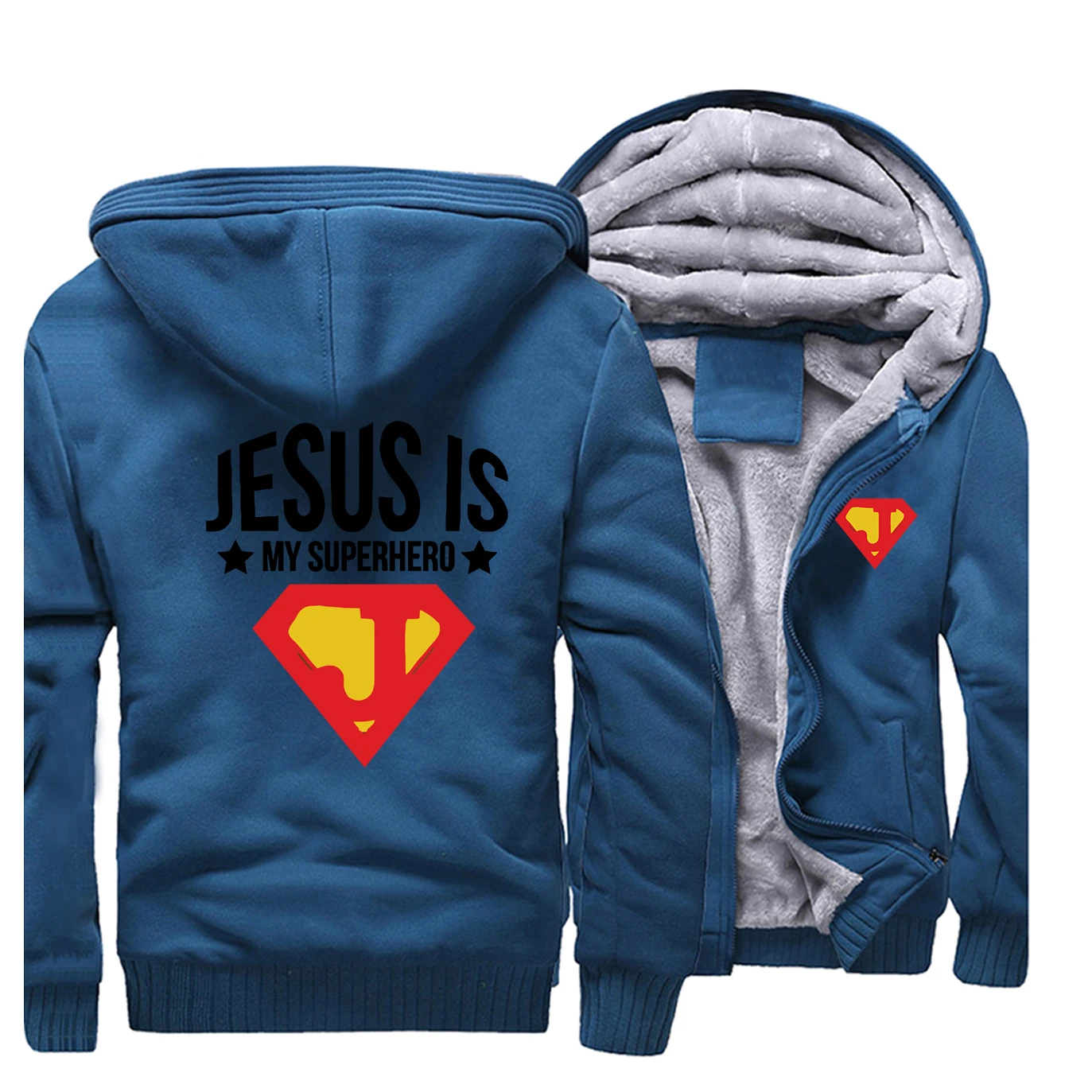 Jesus is my superhero, мужская уличная куртка с принтом,, зимнее флисовое теплое Мужское пальто в стиле хип-хоп, забавные мужские плотные толстовки с капюшоном, толстовка