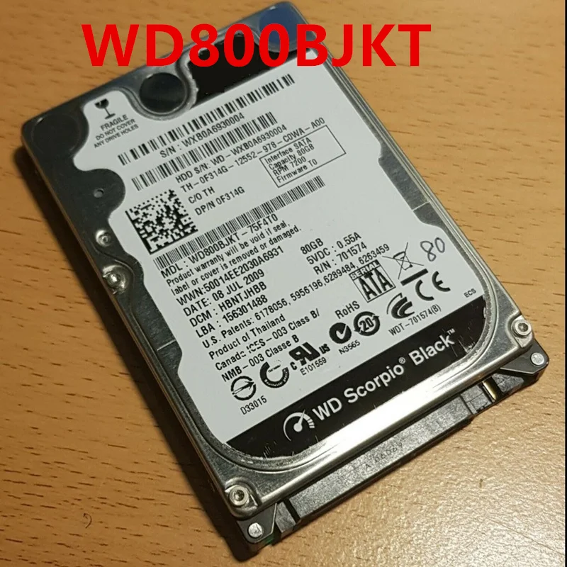 95% New Original HDD For WD 80GB 2.5