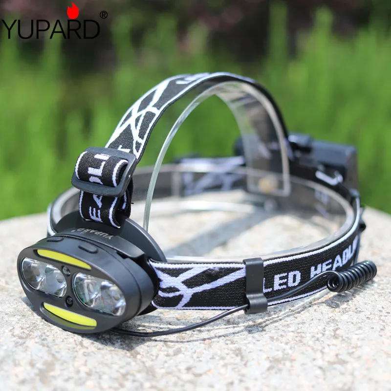 Новый фонарь сильного света на светодиоде T6 с инфракрасным датчиком, USB-зарядкой и поисковым режимом для рыбалки.