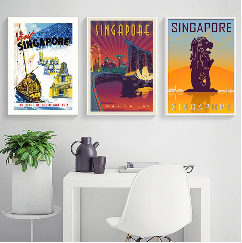 Карта Юго-Восточной Азии Сингапур винтажные Ретро путешествия Классические