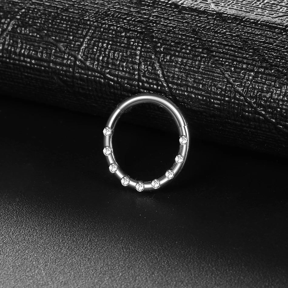 1 шт. стальной драгоценный камень для носа Перегородка кольцо пирсинга 16G CZ