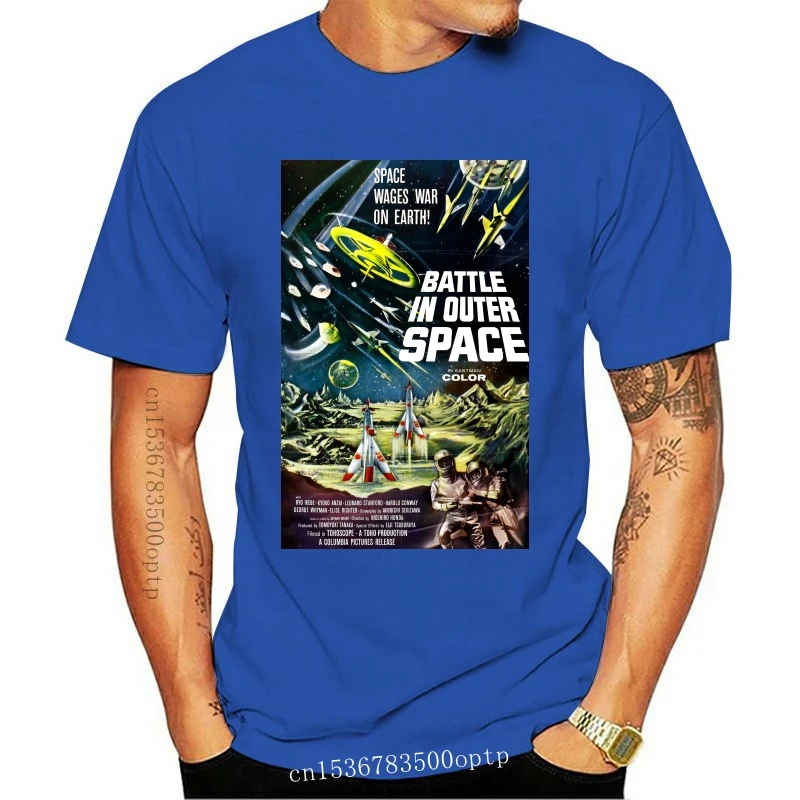 

Стильная Классическая футболка с надписью «Battle En Out Espace», японская научная фантастика, модная крутая Повседневная футболка, лето 2021