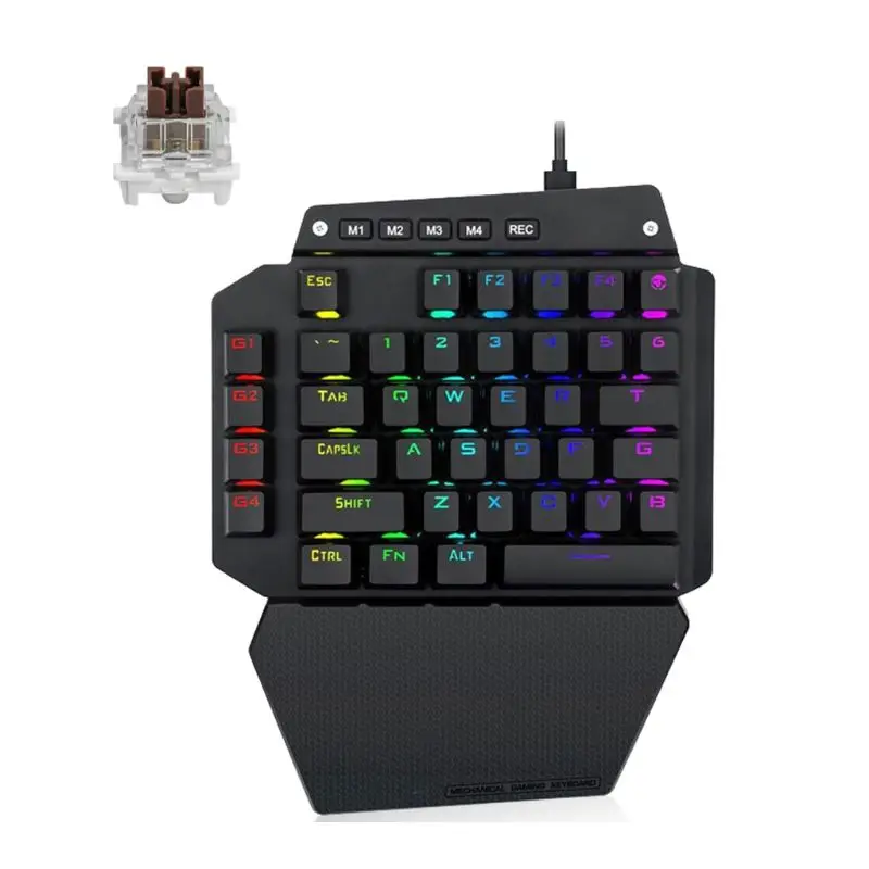 

K700 One-hand Mechanical Gaming Keyboard RGB LED Backlight Outemu Switch Full Key Macro Defines 44 keys LOL/Wow/ dota2 / Drop