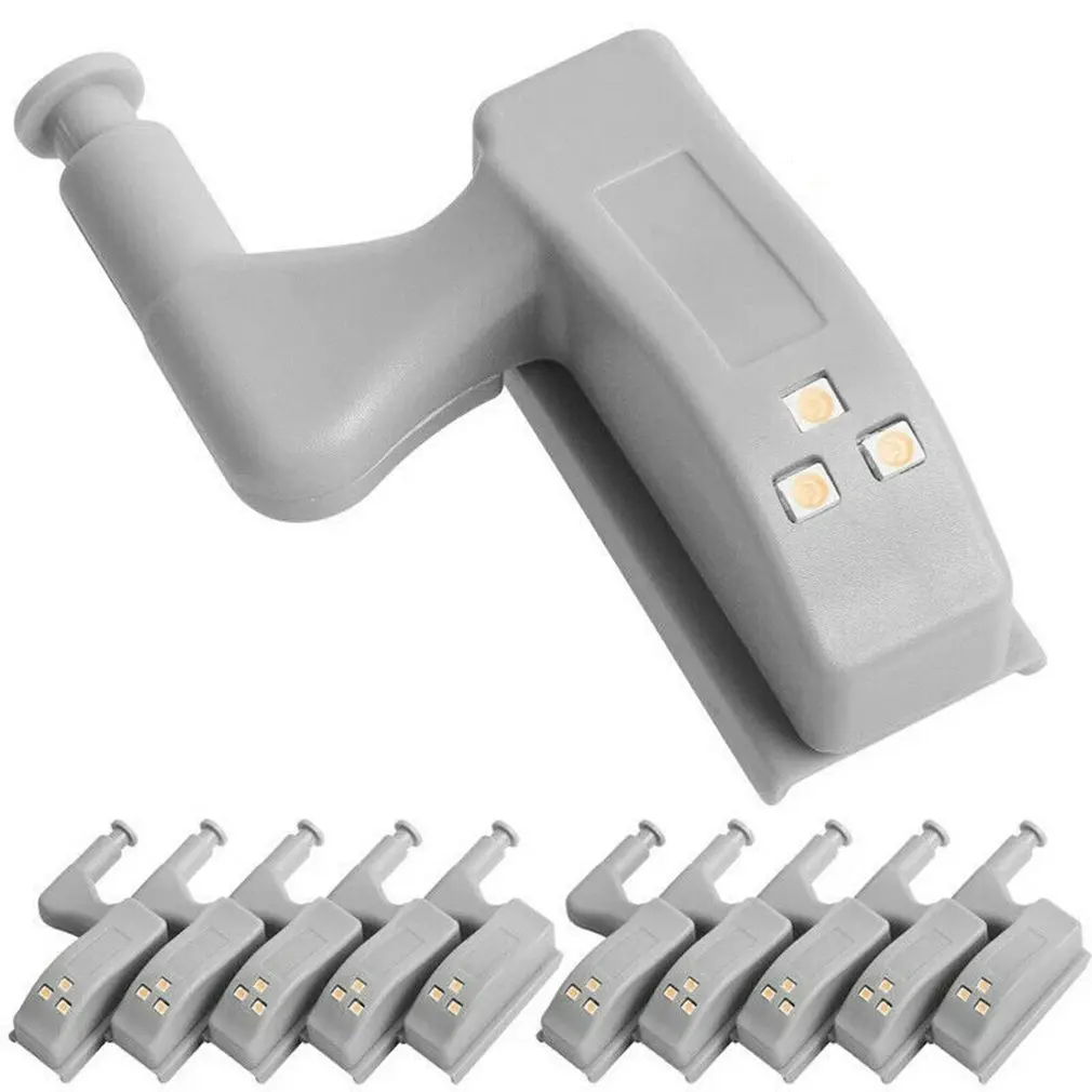 

10pcs Battery Powered LED Cabinet Hinge Night Light Sensor Light For Living Room Bedroom Wardrobe Closet Cupboard Door Lamp