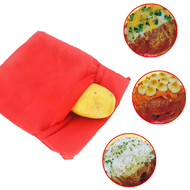 

Красный моющийся мешок для картофеля, хлеба, микроволновой печи, кухонный гаджет для приготовления пищи, мешки для микроволновой печи, инст...