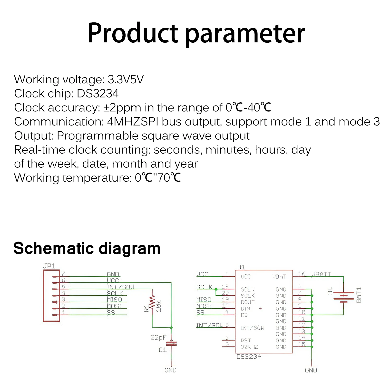 Совместимость с Arduino DS3234 модуль RTC Высокоточный часов в режиме реального времени
