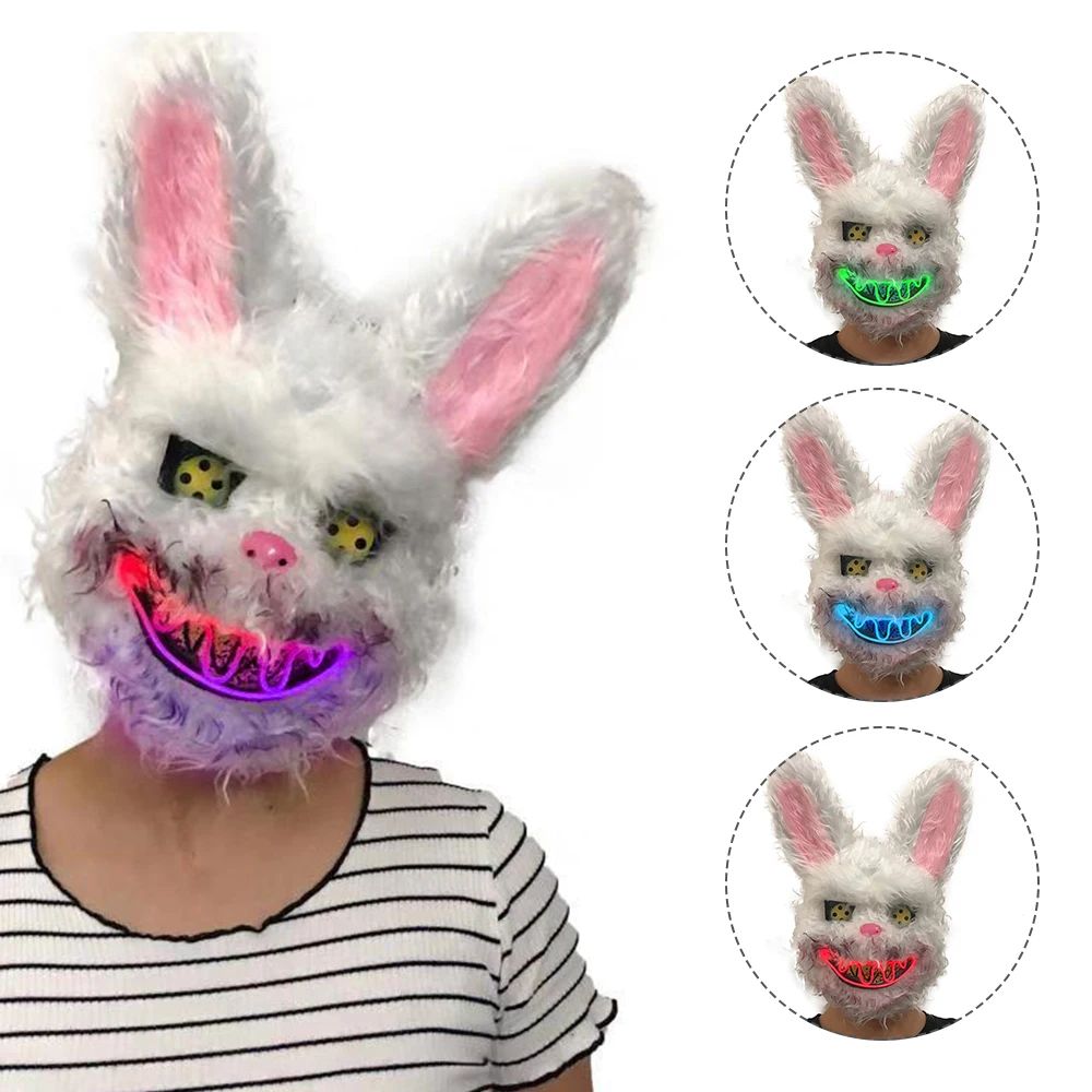 Halloween Cosplay Bloody Rabbit Mask Masquerade Horror Masks Party Props Carnaval Scary Plush Toy Costume | Дом и сад