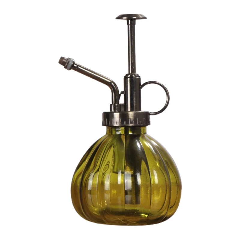 

1 PC Glass Watering Can Pot Vintage Plant Mister Brass Pressure Sprayer Retro Pumpkin Spray Bottle Antique Copper Sprink