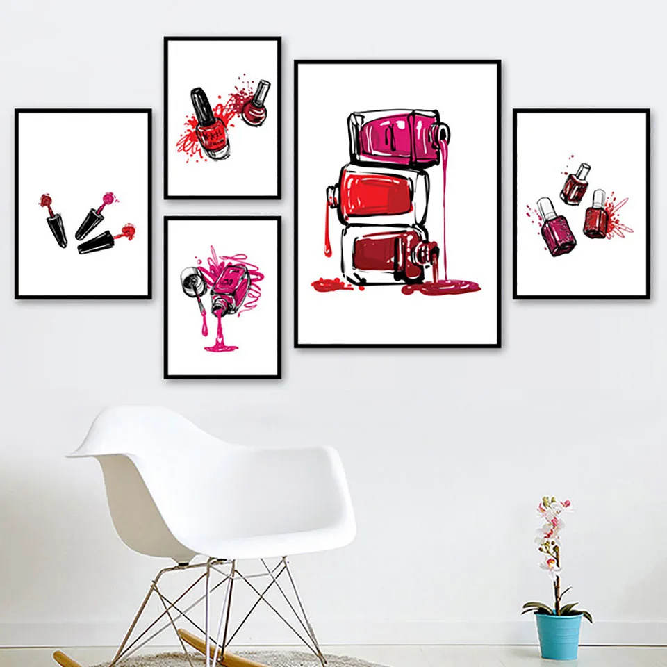 Домашний Декор печать картина в скандинавском стиле лак для ногтей модульное