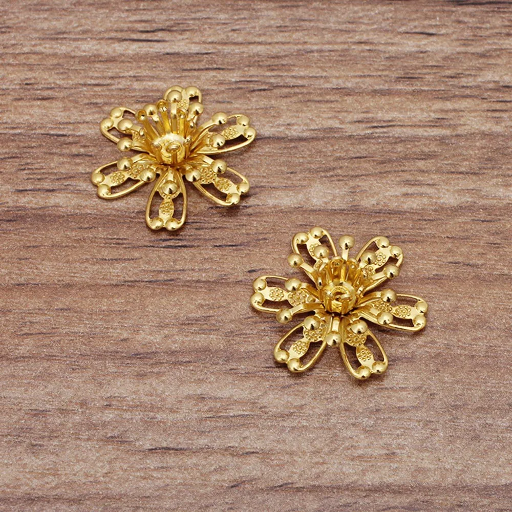 Заглушки для бусин латунные 19 мм 10 шт./лот изготовления сережек аксессуаров