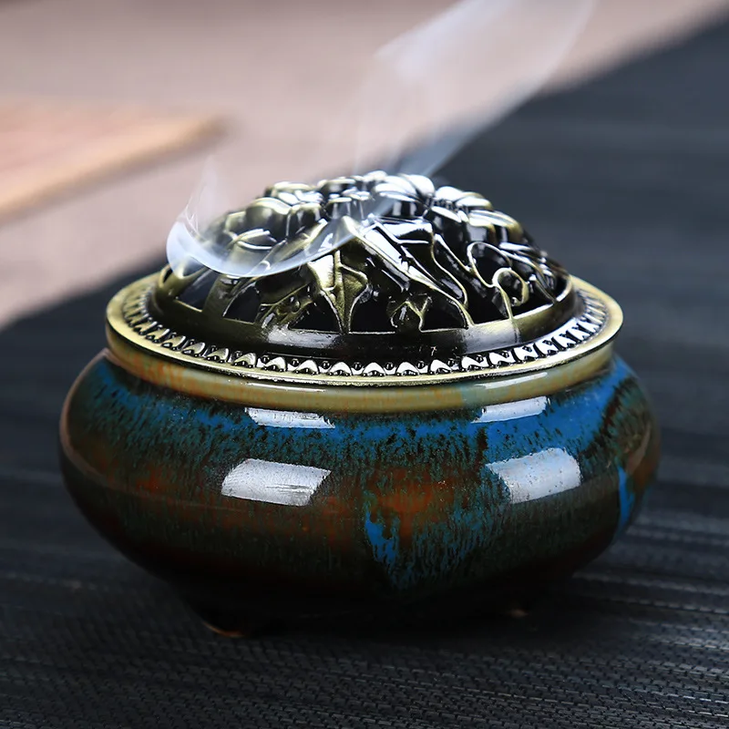 

Ceramic Incense Burners Portable Porcelain Censer Buddhism Incense Holder Teahouse Yoga Quemador De Incienso Home Decor BE50IN