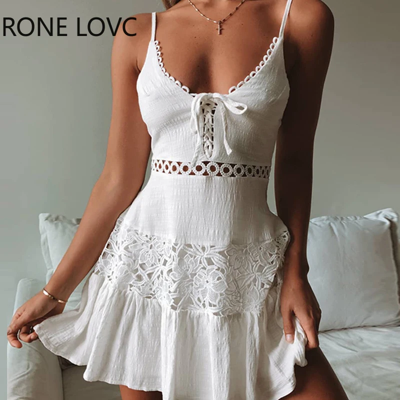 Женское вязаное кружевное платье без рукавов элегантное модное мини-платье с