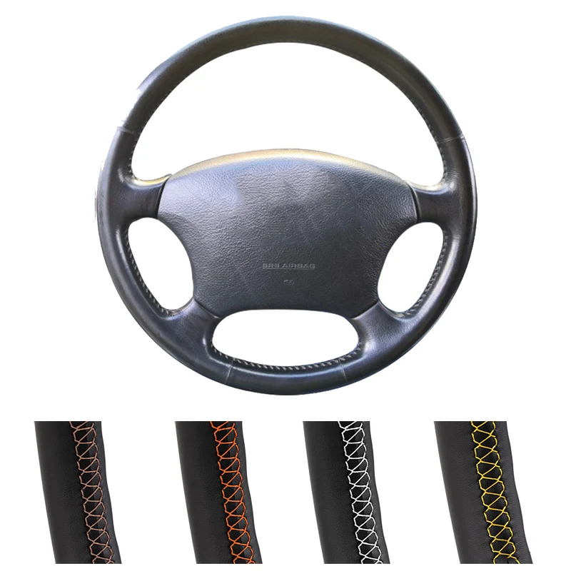 Кожаный чехол рулевого колеса автомобиля для Toyota Prado 120 2004 2009 Land Cruiser 1995 2007 Tacoma Hilux