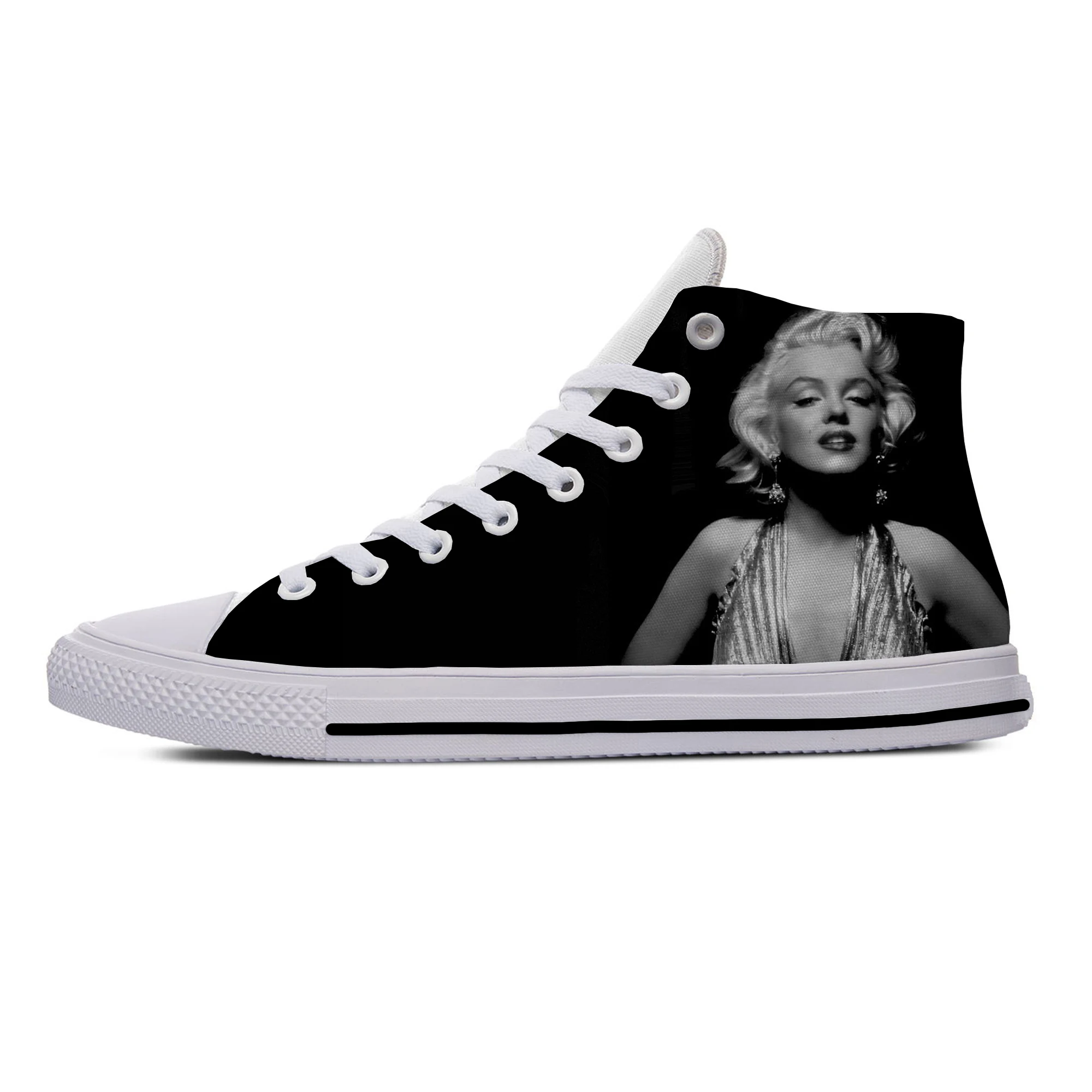 

3D Print Marilyn Monroe Cute Vogue Funny Fashion Casual Canvas Shoes Classic High Top Lightweight Breathable Men Women Sneakers