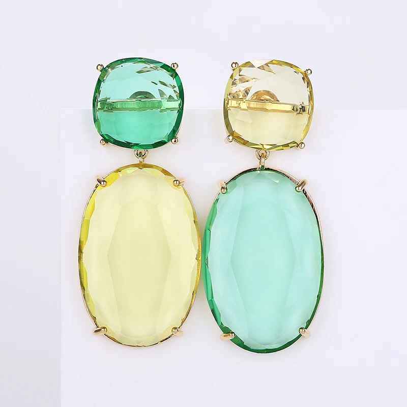 Большие геометрические серьги подвески с кристаллами для женщин роскошные