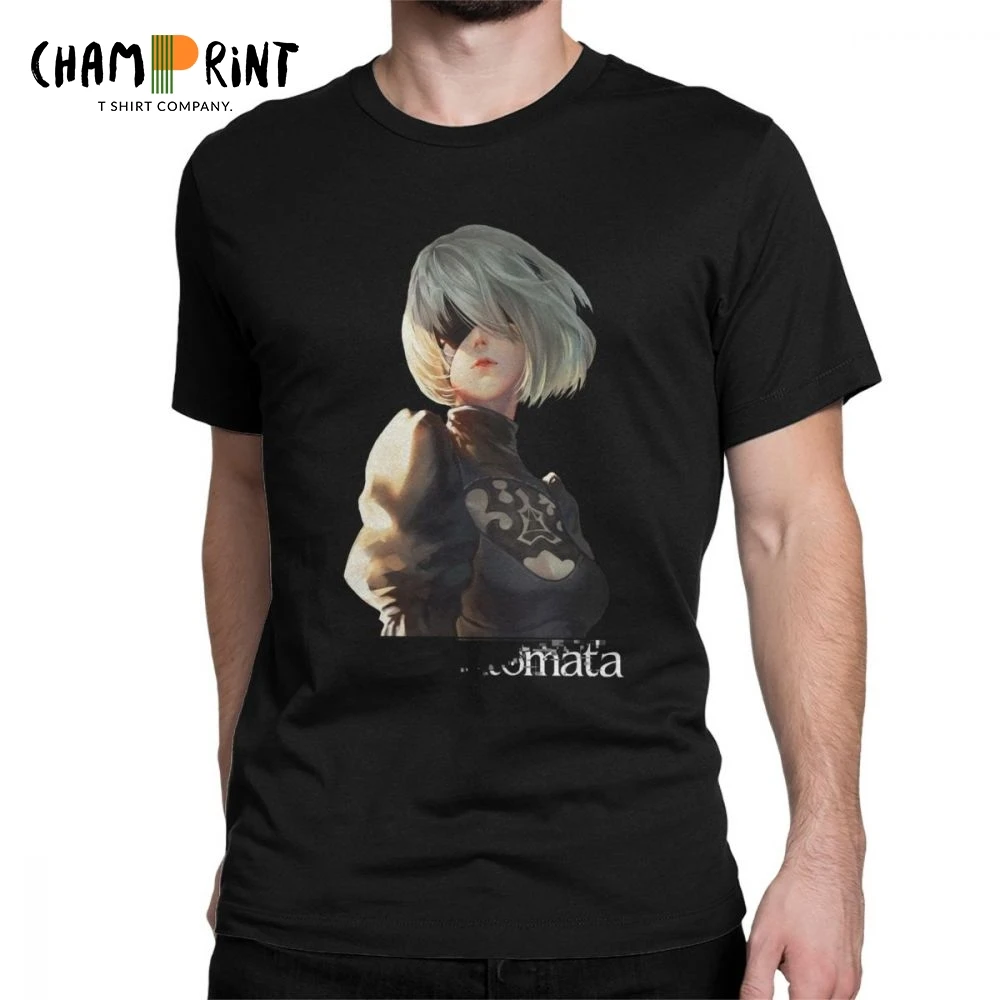 2B NieR Automata Футболка мужская новинка чистый хлопок футболки круглый вырез короткий