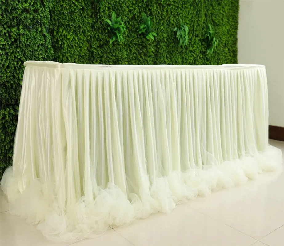 Настольная юбка из органзы ручной работы для вечерние ринки свадьбы украшения