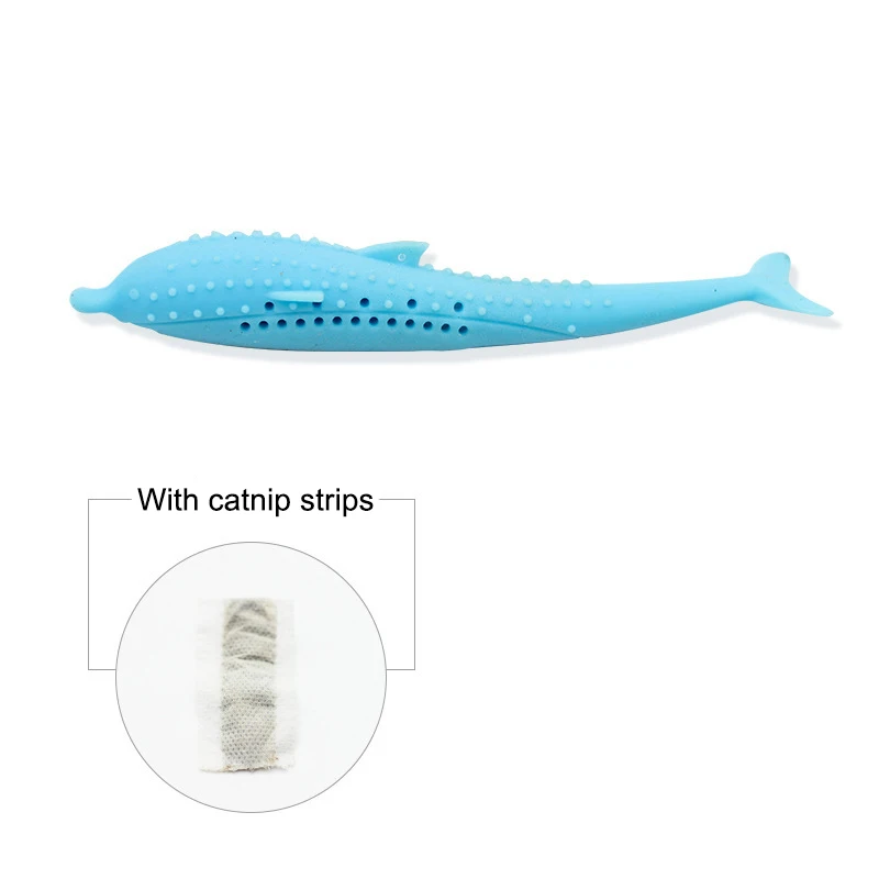

Fish Shape Pet Cat Toothbrush Toy with Catnip Silicone Pet Molar Stick Cat Teeth Cleaning Brush Interaction Chew Toy I88