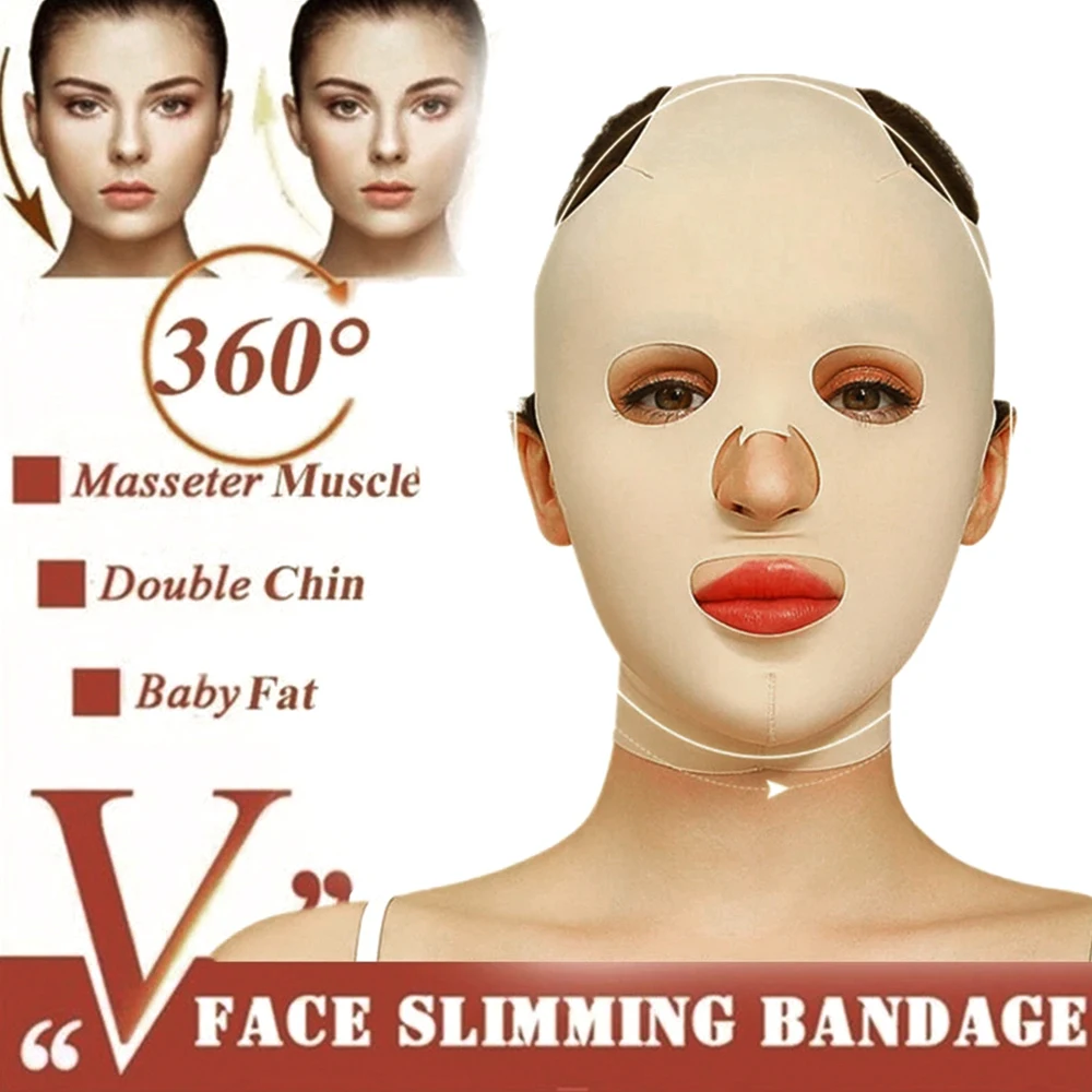 

3D Face V Shaper Facial Slimming Bandage Reusable Breathable Lift Up Belt Shape Reduce Double Chin Face Thining Band Massage