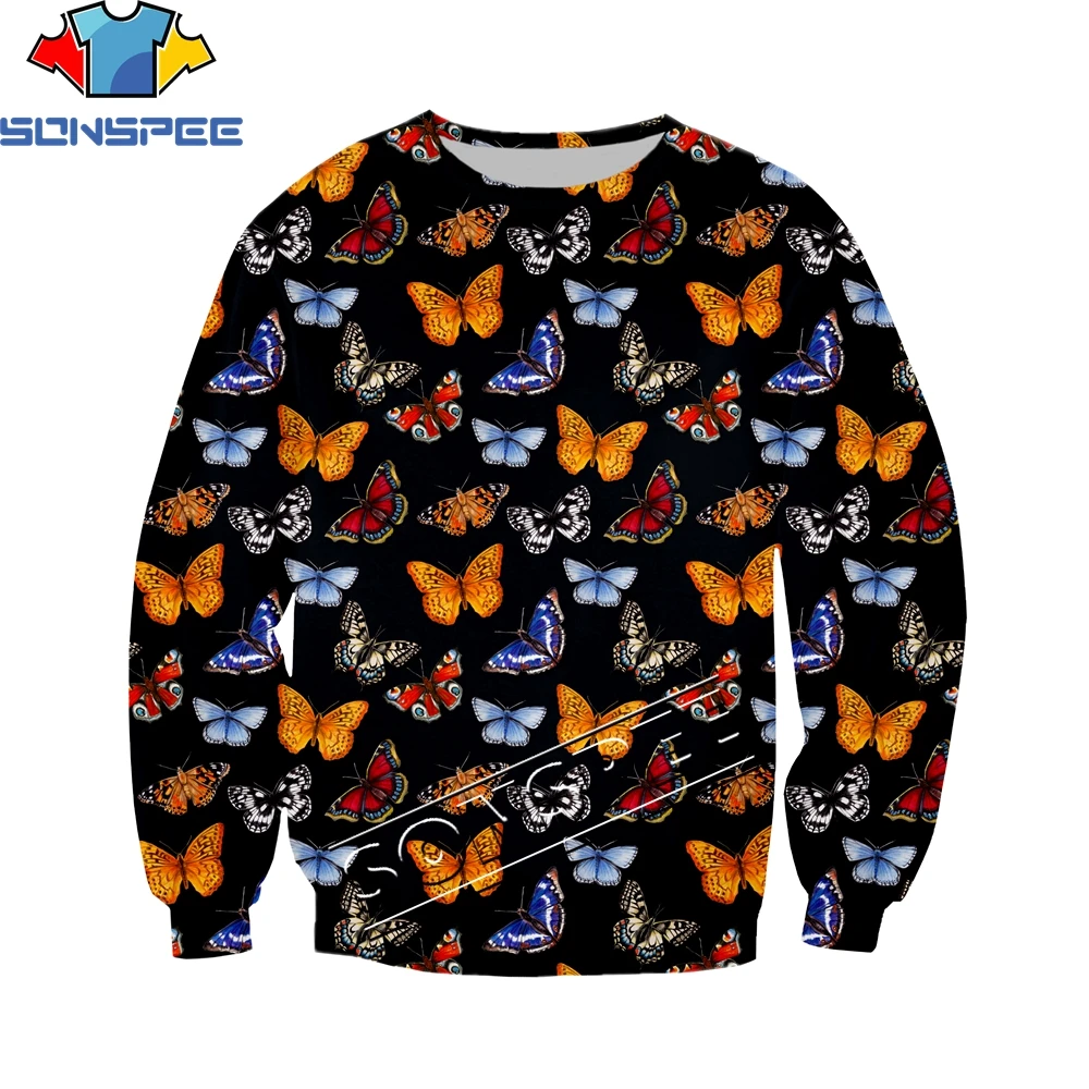 

SONSPEE New Insect Butterfly Print Hoodie Men's Anime Black Multi-pattern Zip Jacket Sweatshirt Jogger Top Fashion Unisex Shirt