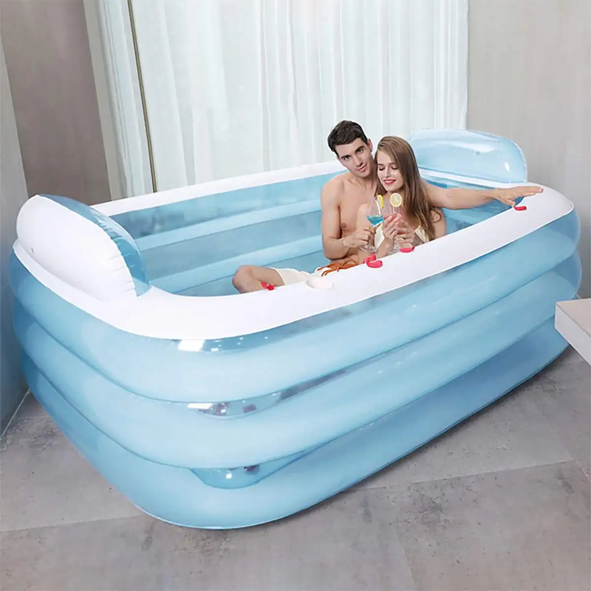 

360L/800L Folding Inflatable Bathtubs Warm Bath Tub Adult PVC Portable Blow Up Sauna Home Spa Children Balls Toy Play Pool