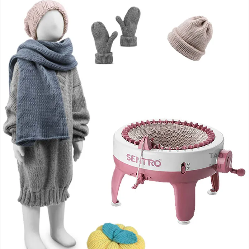 M&aacute;quina de tejer a mano para el hogar, Kit de costura autom&aacute;tico, creativo, para su&eacute;ter, bufanda, sombrero, calcetines, 40 agujas-4