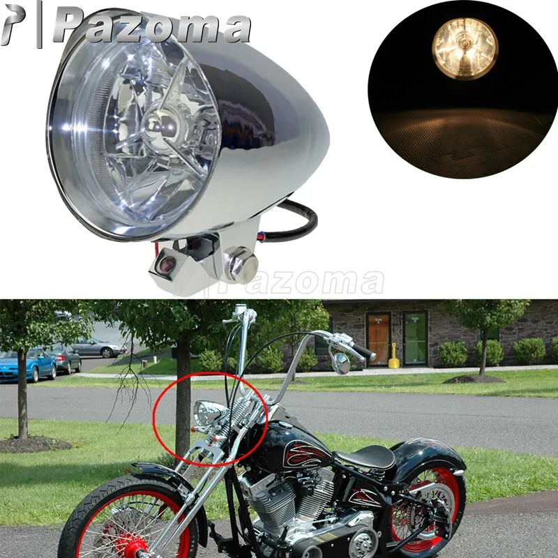Алюминиевый мотоцикл 4," H4 передняя фара накладка кольцо для Harley Кафе Racer Bobber Sportster Железный Superlow 883 Roadster - Цвет: Chrome
