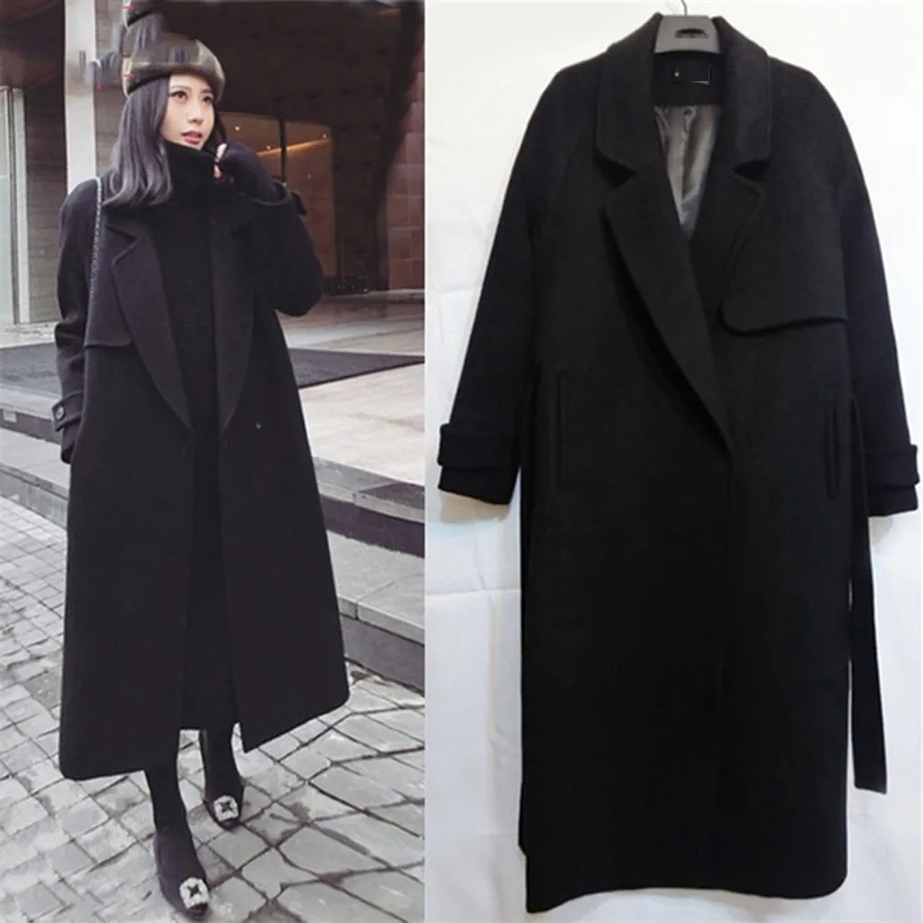 

Fashion Ladies Slim Coat Notched Collar Black Women Blazer Double Breasted Winter Jacket Casual Pockets Female Suits