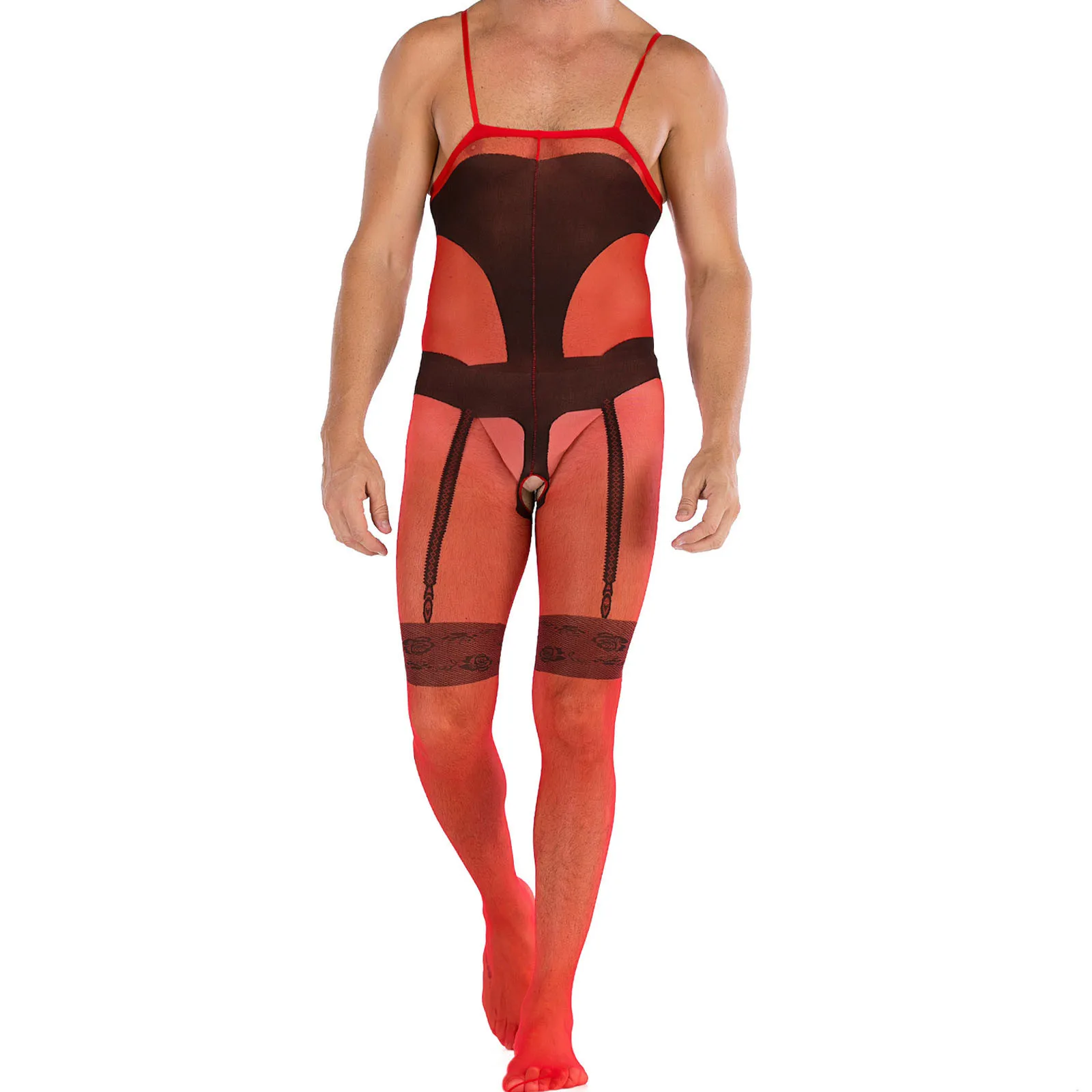 

Прозрачное Сетчатое боди для мужчин, сексуальное модное Ажурное боди в стиле оверсайз, нижнее белье, эротическое боди