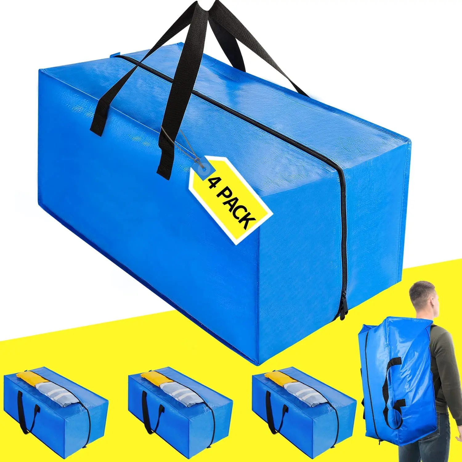 

Heavy Duty Extra Large Moving Bags Backpack Large Capacity Folding Packing Bag Travel Clothes Storage Bags Zipper Weekend Bag