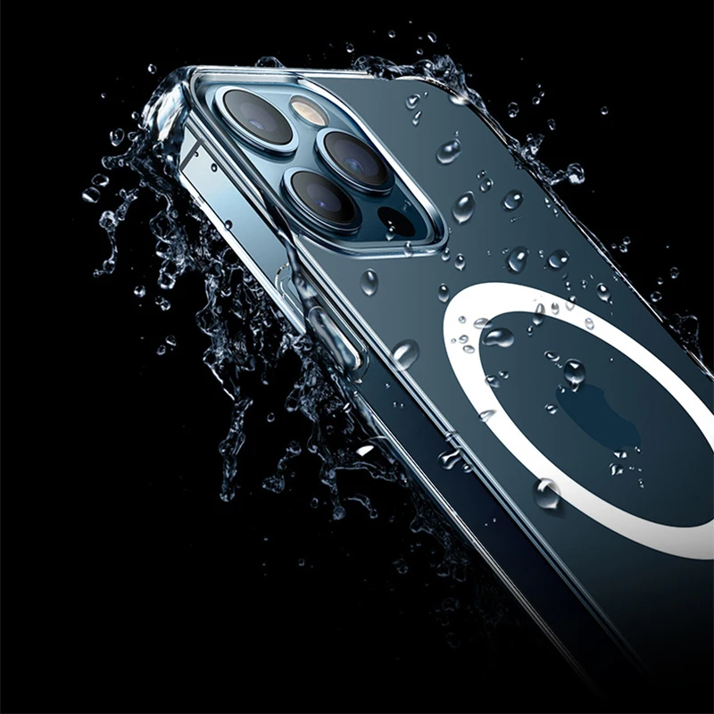 

Transparent Magnetic Magnet Case for iPhone 11 12 Pro Max Mini 7 8 Plus XS XS Max XR Magsafing Support Wireless Charging Cover
