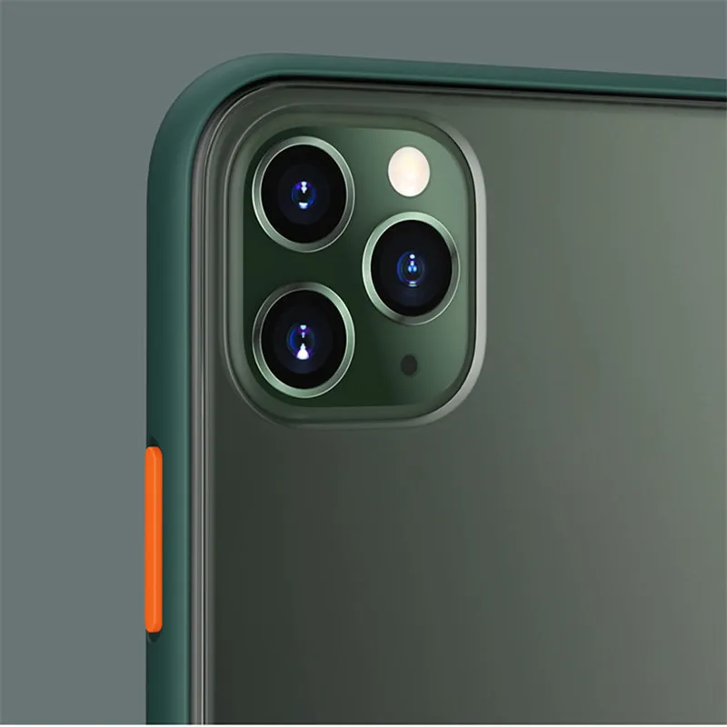 Luxury Transparent Matte Case For iphone 11 Pro XS MAX XR X Hybrid Shockproof Silicone Phone Case For iPhone 6 6s 7 8 Plus Cover