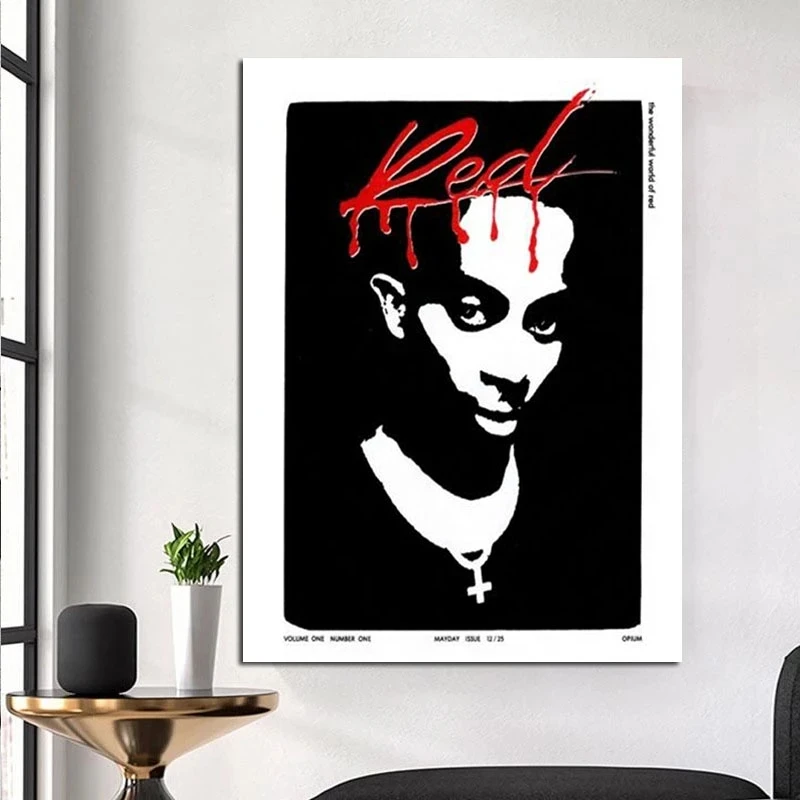 

Музыкальный альбом Playboi Carti с изображением Красного столкновения, Постер со звездами, печать на холсте, настенная живопись, картины для гост...