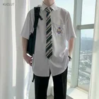 Летняя рубашка JK с коротким рукавом для влюбленных, модель 2021 года, летняя форма для выпускного класса, в студенческом стиле, DK