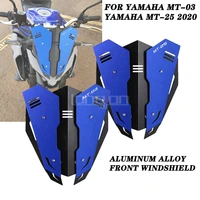 motorcycle front windshield for yamaha mt 03 mt03 mt 03 2020 mt 25 mt25 mt 25 2020 logo windscreen aluminum kit deflector alloy
