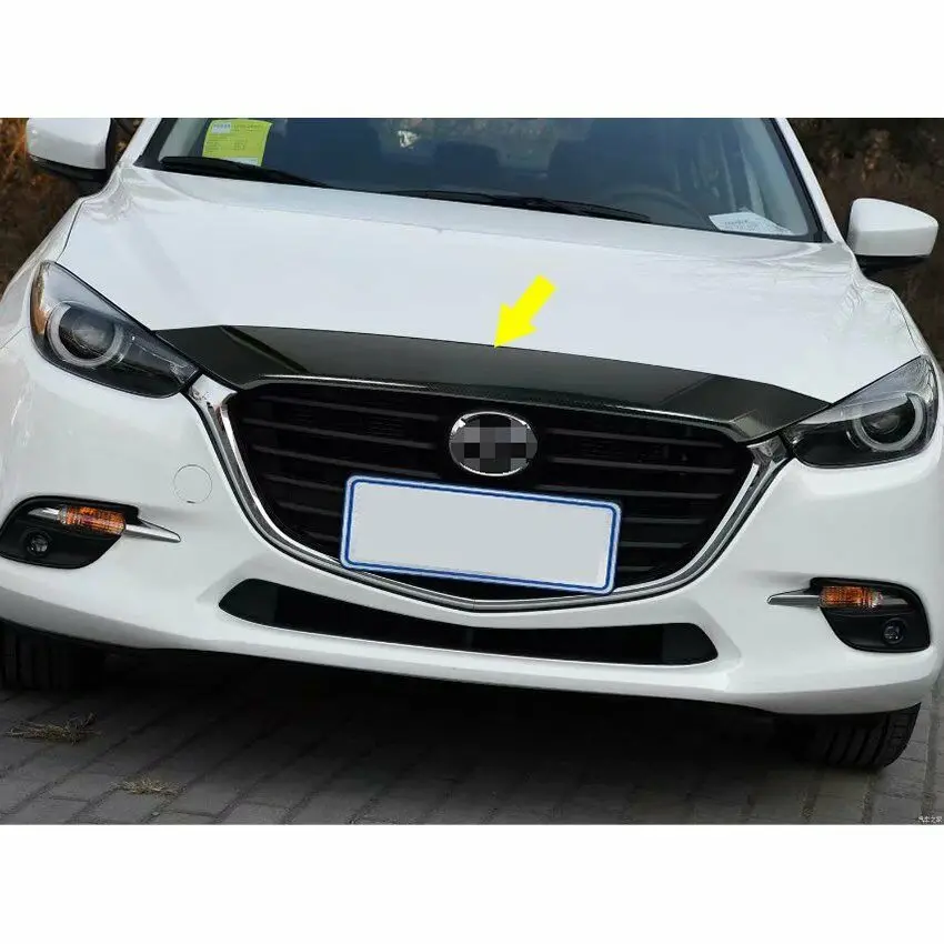 

Fit for Mazda 3 Axela 2017 2018 Front Hood Bonnet Cover Trim ABS Carbon Fiber