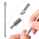 Двусторонний толкатель для кутикулы, из нержавеющей стали, 1 шт.