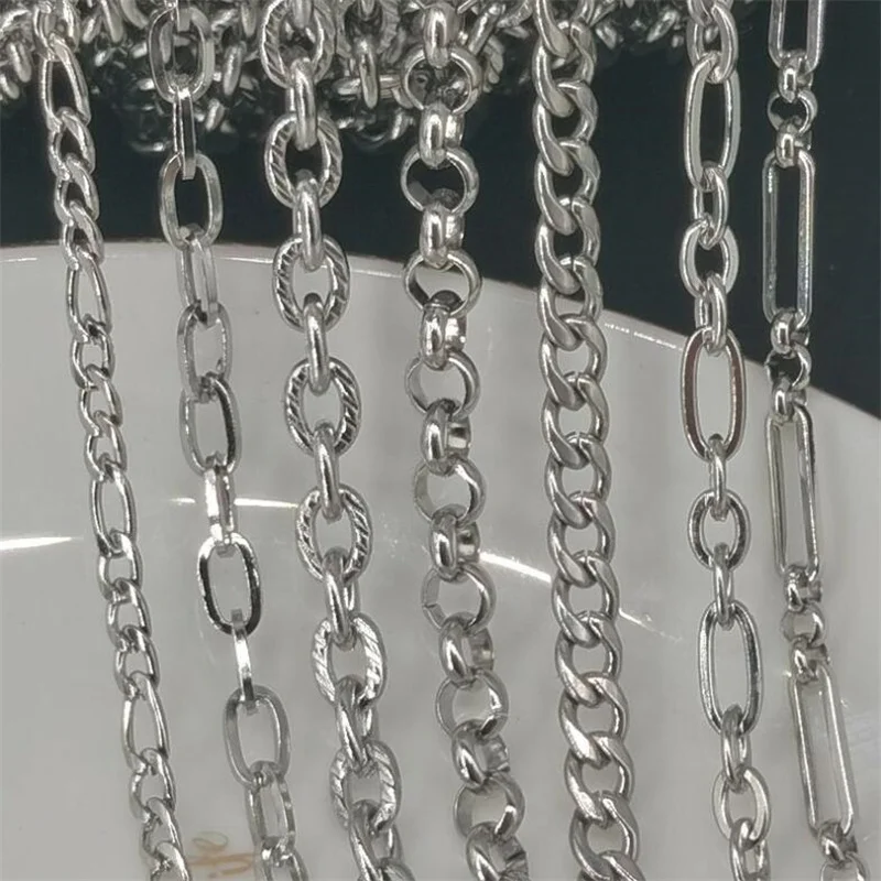 

2m Stainless Steel Flat Oval Cable Necklace Chains Bulk For DIY Necklace Jewelry Findings Making Materials Handmade Supplies