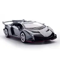 Black 1:32 Veneno литая под давлением модель автомобиля звуковой светильник вытяните назад автомобиль игрушка автомобиль подарок на день рождения коллекционная игрушка - Цвет: Black