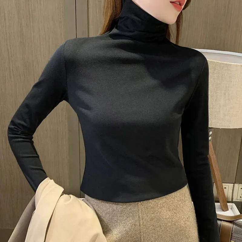 Двусторонняя немецкая бархатная рубашка с высоким воротником осень-зима 2021