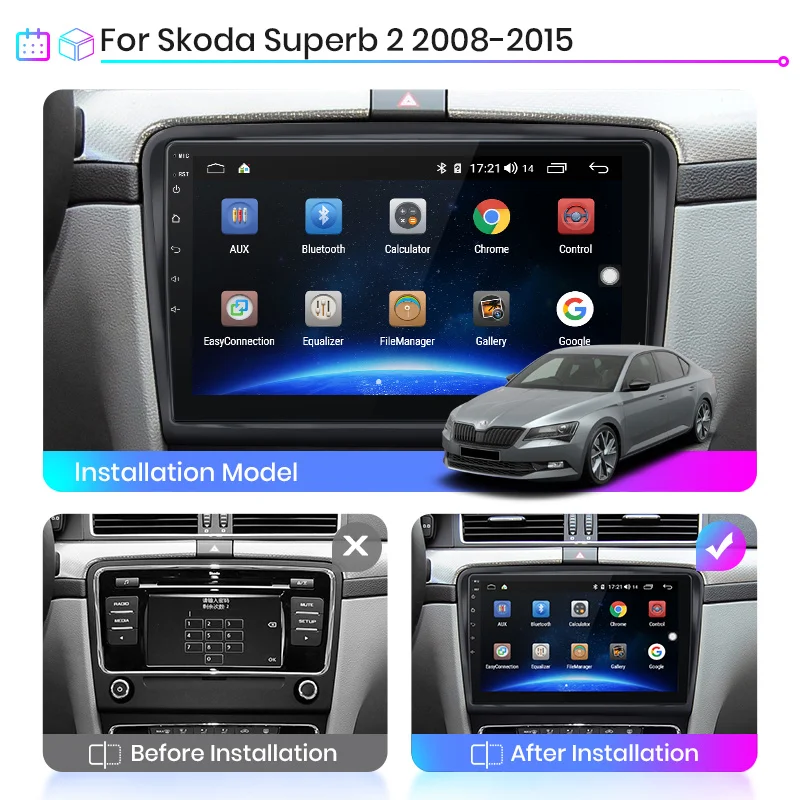 Автомагнитола Junsun V1 2 + 32 ГБ Android 10 0 RDS для Skoda Superb 2008-2015 мультимедийный видеоплеер