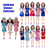 fashion clothes stewardess staff chef series uniforms for 16 bjd 30 cm doll clothes for barbie girl toys
